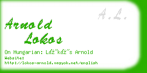 arnold lokos business card